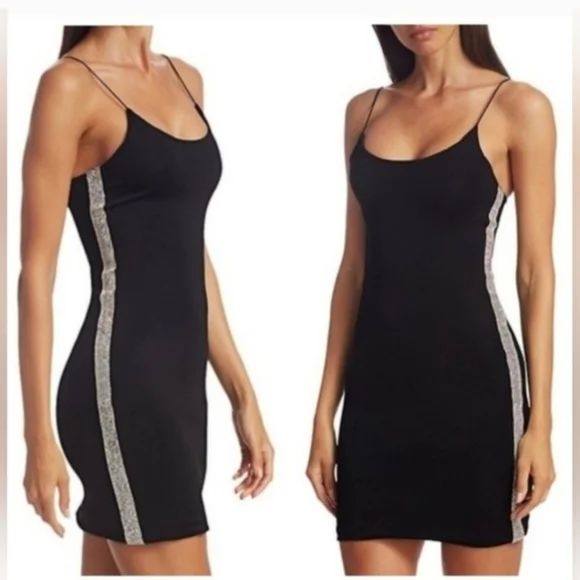 Alice + Olivia Noni Embellished Mini Bodycon Dress size 2 - Picture 3 of 12